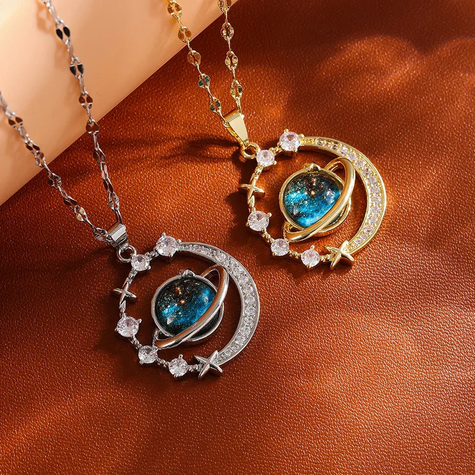 Celestial Starry Sky Pendant Necklace