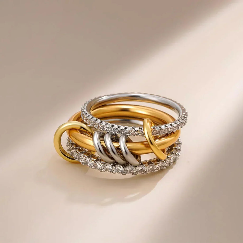Crowned Radiance Stackable Rings