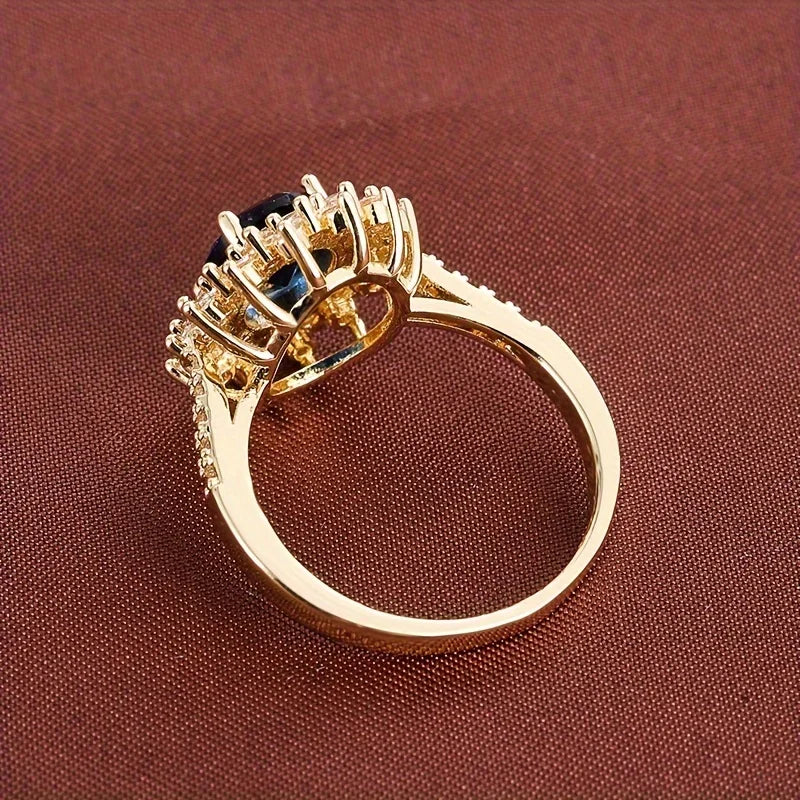 Crystal Oval Cubic Zirconia Stone Ring