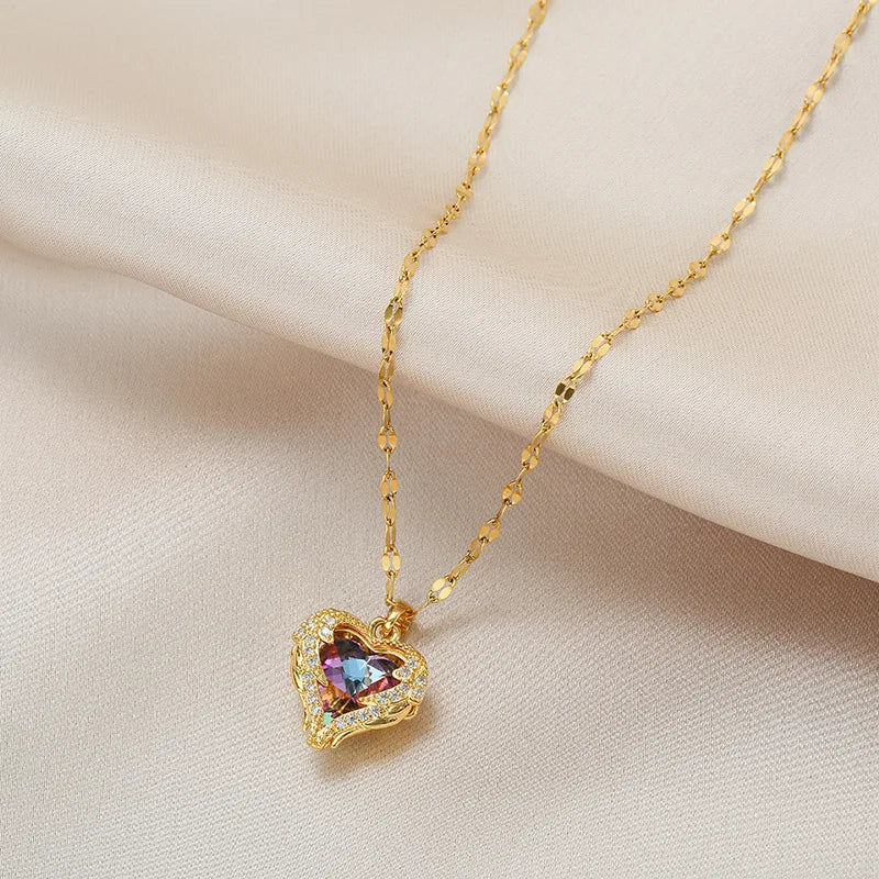 Ocean Heart Pendant Necklace