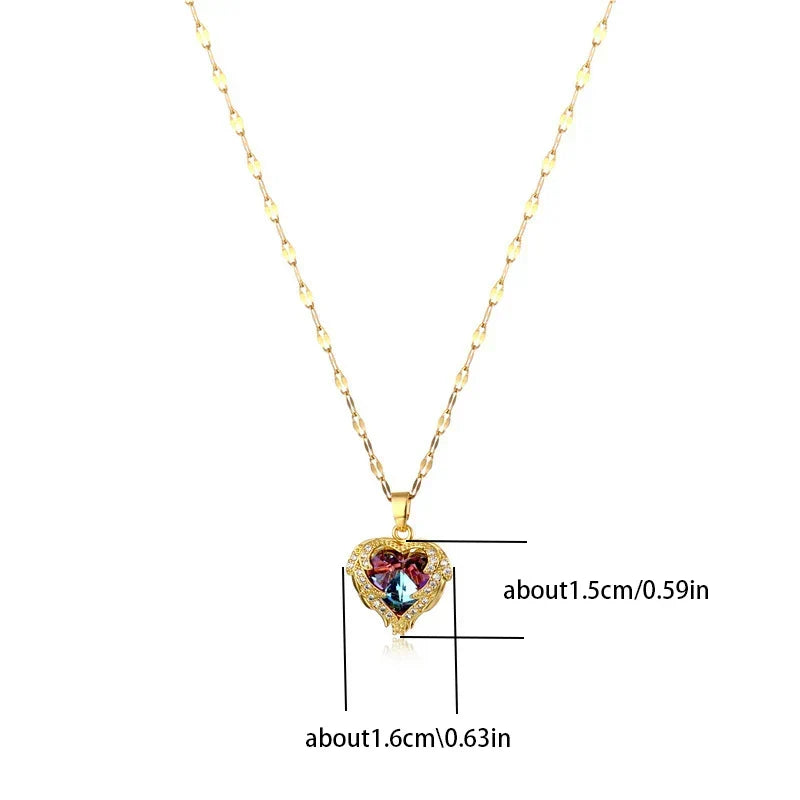 Ocean Heart Pendant Necklace