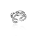 Stainless Steel Zircon Geometric Ring