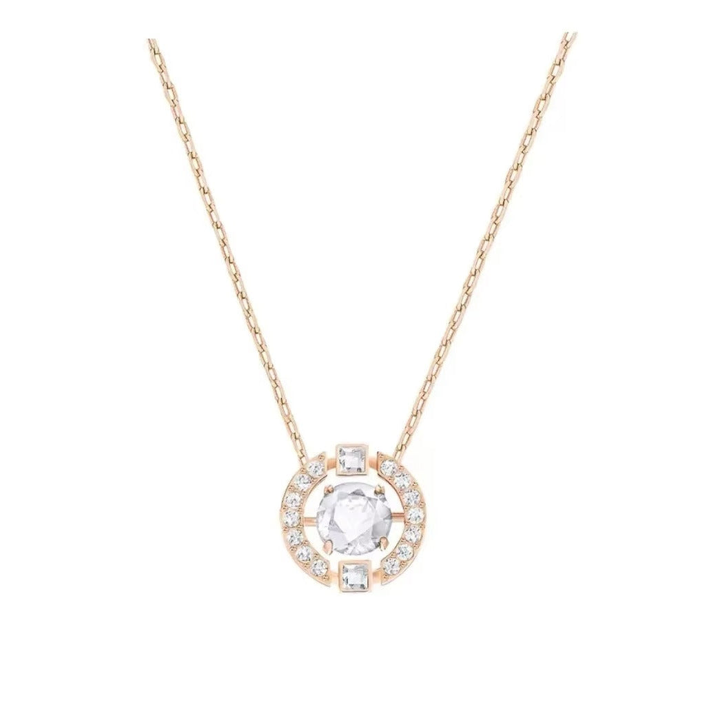 Aurora Crystal Halo Pendant Necklace