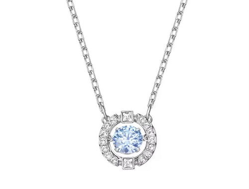 Aurora Crystal Halo Pendant Necklace